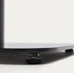 DINA Round outdoor table in white with metal legal in a painted black finish, Ø 68x70 cm