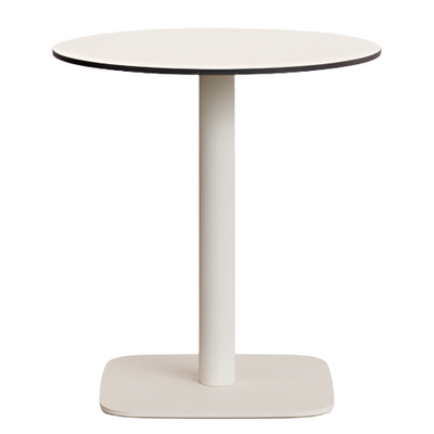 DINA Round outdoor table in white with metal legal in a painted white finish, Ø 68x70cm