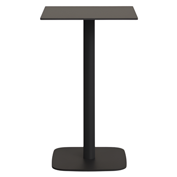 DINA High outdoor table in black with metal leg in a painted black finish, 60 x 60 x 96 cm