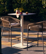 DINA High outdoor table in white with metal leg in a painted white finish, 60x60x96 cm