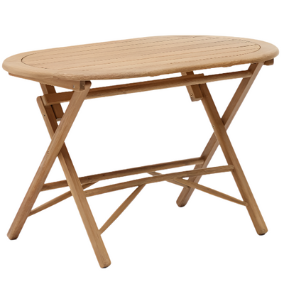 DANDARA Folding table in solid acacia wood natural finish, Ø 120 x 60 cm FSC 100%