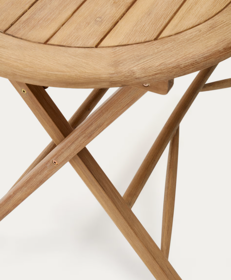 DANDARA Sklopivi stol od masivnog bagremovog drva s prirodnom završnom obradom, Ø 120 x 60 cm FSC 100%