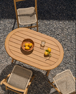 DANDARA Sklopivi stol od masivnog bagremovog drva s prirodnom završnom obradom, Ø 120 x 60 cm FSC 100%