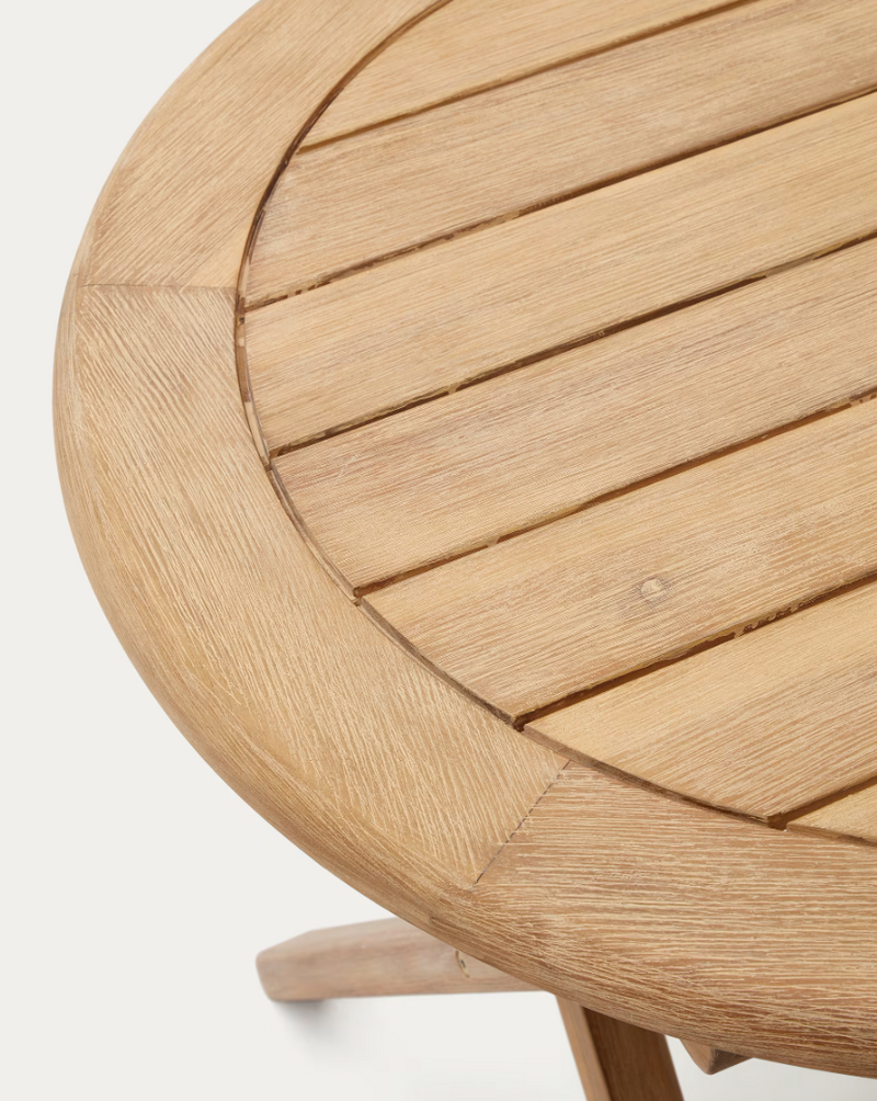 DANDARA Sklopivi stol od masivnog bagremovog drva s prirodnom završnom obradom, Ø 120 x 60 cm FSC 100%