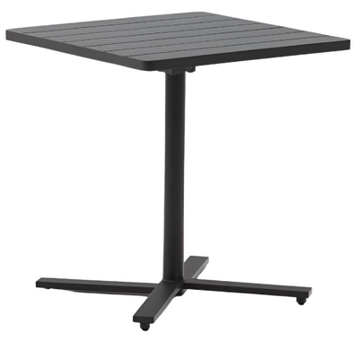 TORRETA Folding outdoor table made of aluminum with dark grey finish 70 x 70 cm