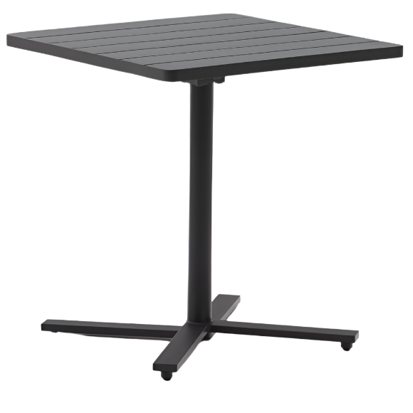 TORRETA Sklopivi vanjski stol od aluminija s tamno sivom završnom obradom 70 x 70 cm