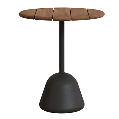 SAURA Table, black metal top acacia with walnut finish, 75 x Ø70 cm FSC 100%