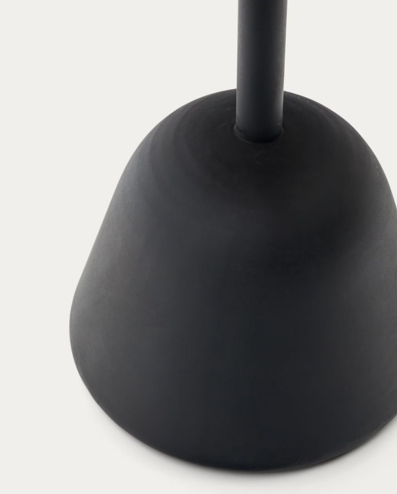 SAURA stol, crna metalna ploča, akacija s orahovom završnom obradom, 75 x Ø70 cm FSC 100%