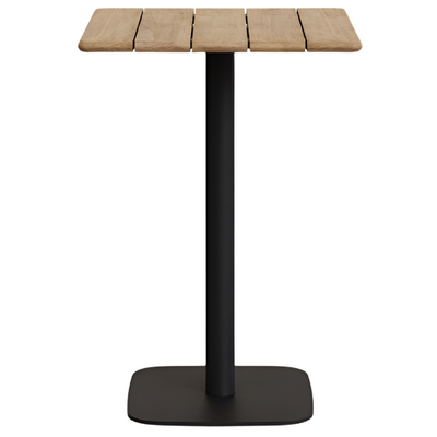 SAURA Square high bar table black steel frame natural finish acacia top 96x70x70cm FSC100%