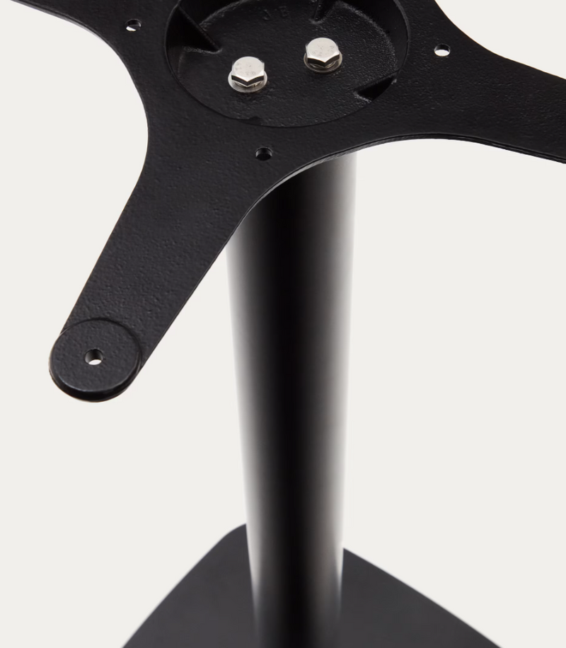 SAURA visoki kvadratni barski stol s crnim čeličnim okvirom, prirodnom završnom obradom, gornja ploča od akacije 96x70x70cm FSC100%