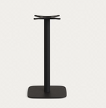 SAURA visoki kvadratni barski stol s crnim čeličnim okvirom, prirodnom završnom obradom, gornja ploča od akacije 96x70x70cm FSC100%