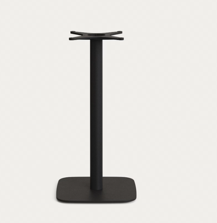 SAURA visoki kvadratni barski stol s crnim čeličnim okvirom, prirodnom završnom obradom, gornja ploča od akacije 96x70x70cm FSC100%