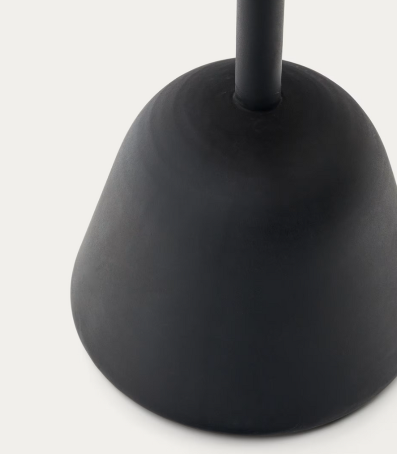 SAURA Visoki barski stol s crnim čeličnim okvirom i pločom od akacije u prirodnoj završnoj obradi, 95xØ70cm FSC 100%