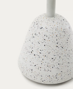 SAURA Klub stolić s bijelim teracom i pločom od prirodne akacije, 32 x Ø55 cm FSC 100%