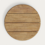 SAURA Klub stolić s bijelim teracom i pločom od prirodne akacije, 32 x Ø55 cm FSC 100%