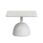 SAURA Klub stolić od bijelog terrazza s bijelom terazzo pločom 32 x 48 x 48