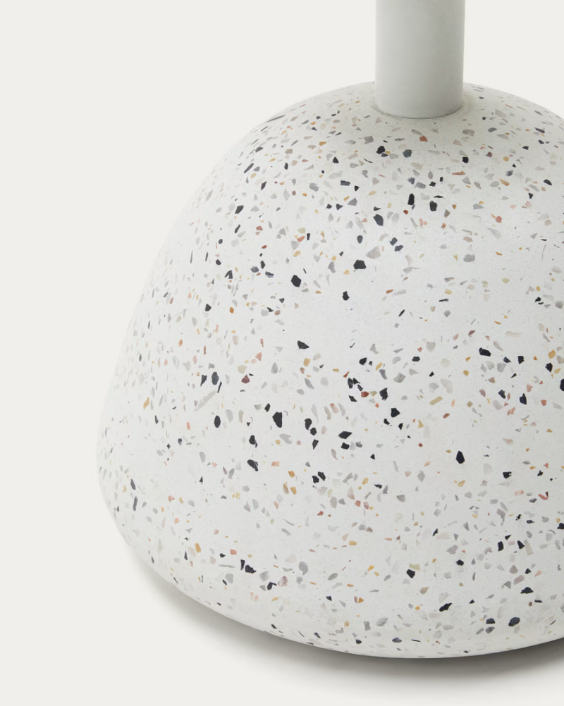 SAURA Klub stolić od bijelog terrazza s bijelom terazzo pločom 32 x 48 x 48