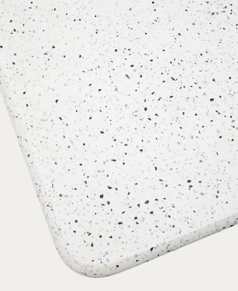 SAURA Klub stolić od bijelog terrazza s bijelom terazzo pločom 32 x 48 x 48