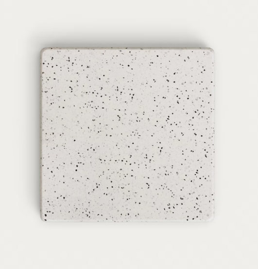 SAURA Klub stolić od bijelog terrazza s bijelom terazzo pločom 32 x 48 x 48