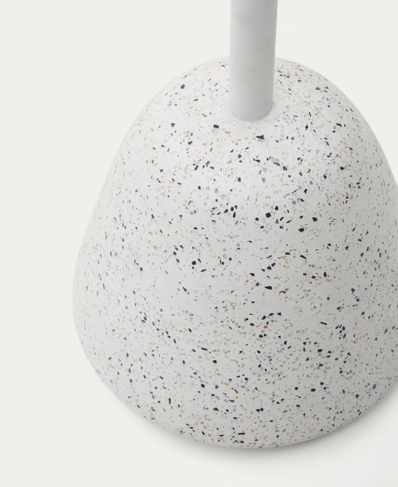 SAURA Stol u bijelom terazzu s bijelom terazzo pločom, 75 x Ø70