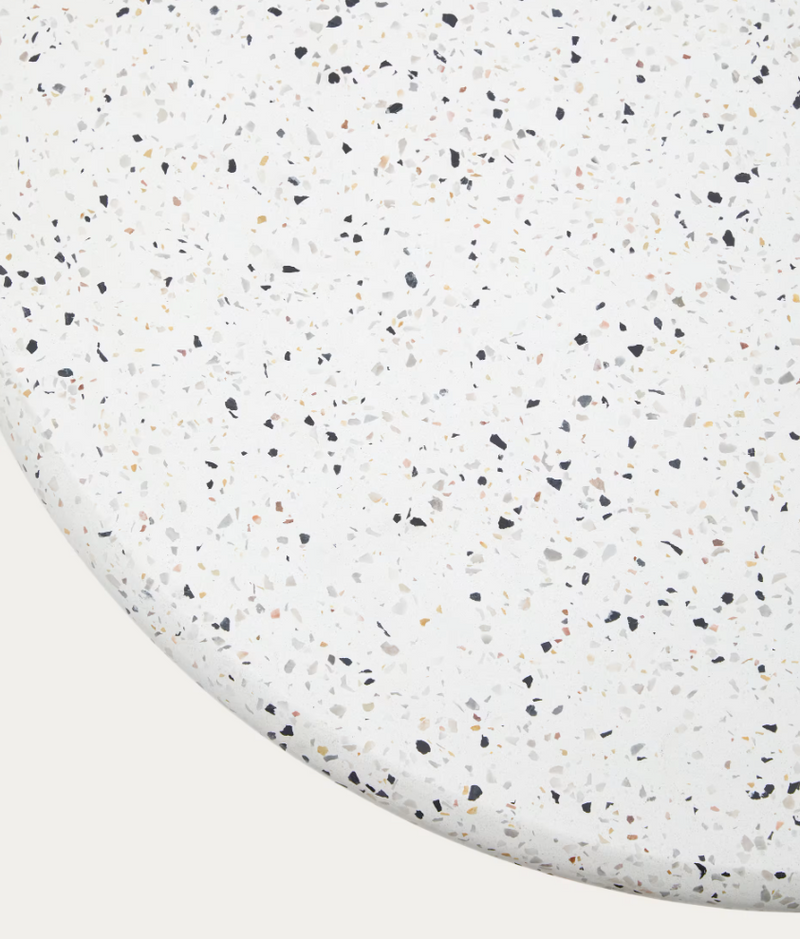 SAURA Stol u bijelom terazzu s bijelom terazzo pločom, 75 x Ø70