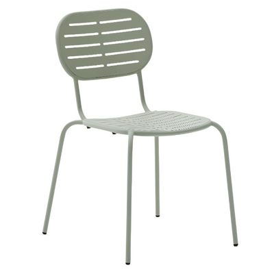 BRAI Stackable outdoor chair in turquoise galvanised steel