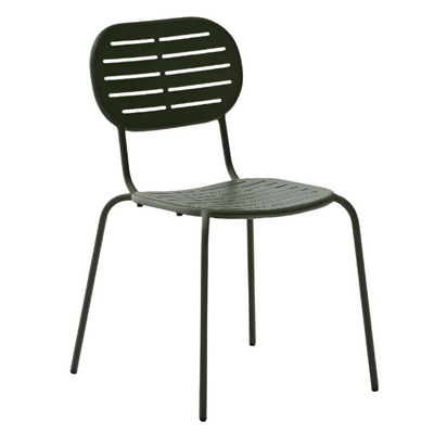 BRAI Stackable outdoor chair in green galvanised steel