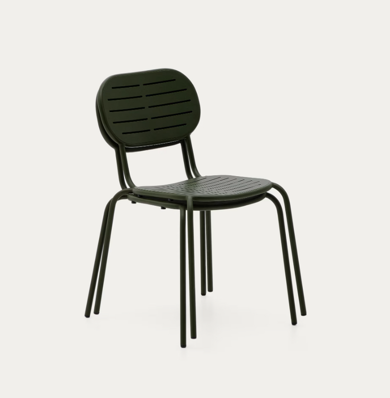 BRAI Vrtna stolica koja se može slagati jedna na drugu od zelenog pocinčanog čelika
