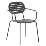 BRAI Skladljiva vanjska stolica s naslonima za ruke od tamno sivog pocinčanog čelika