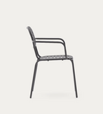 BRAI Skladljiva vanjska stolica s naslonima za ruke od tamno sivog pocinčanog čelika