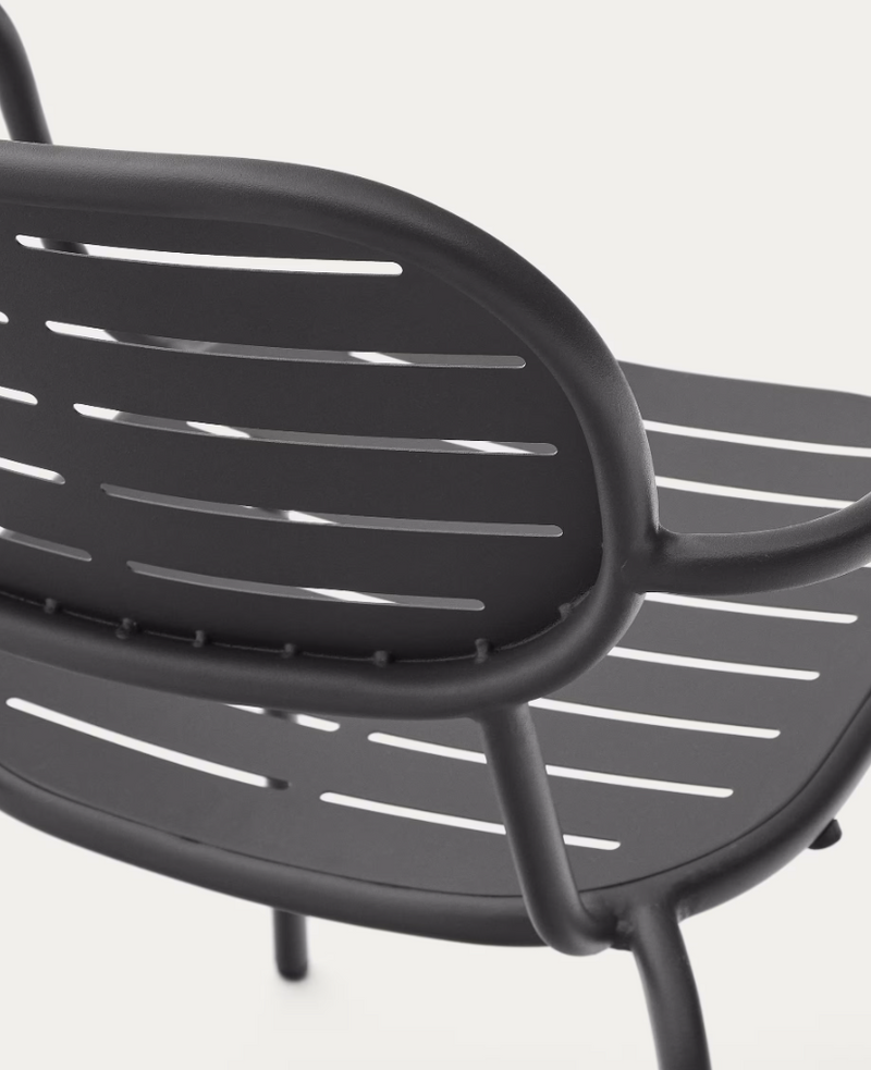 BRAI Skladljiva vanjska stolica s naslonima za ruke od tamno sivog pocinčanog čelika