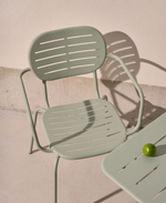 BRAI Vrtna stolica na slaganje s naslonima za ruke od tirkiznog pocinčanog čelika