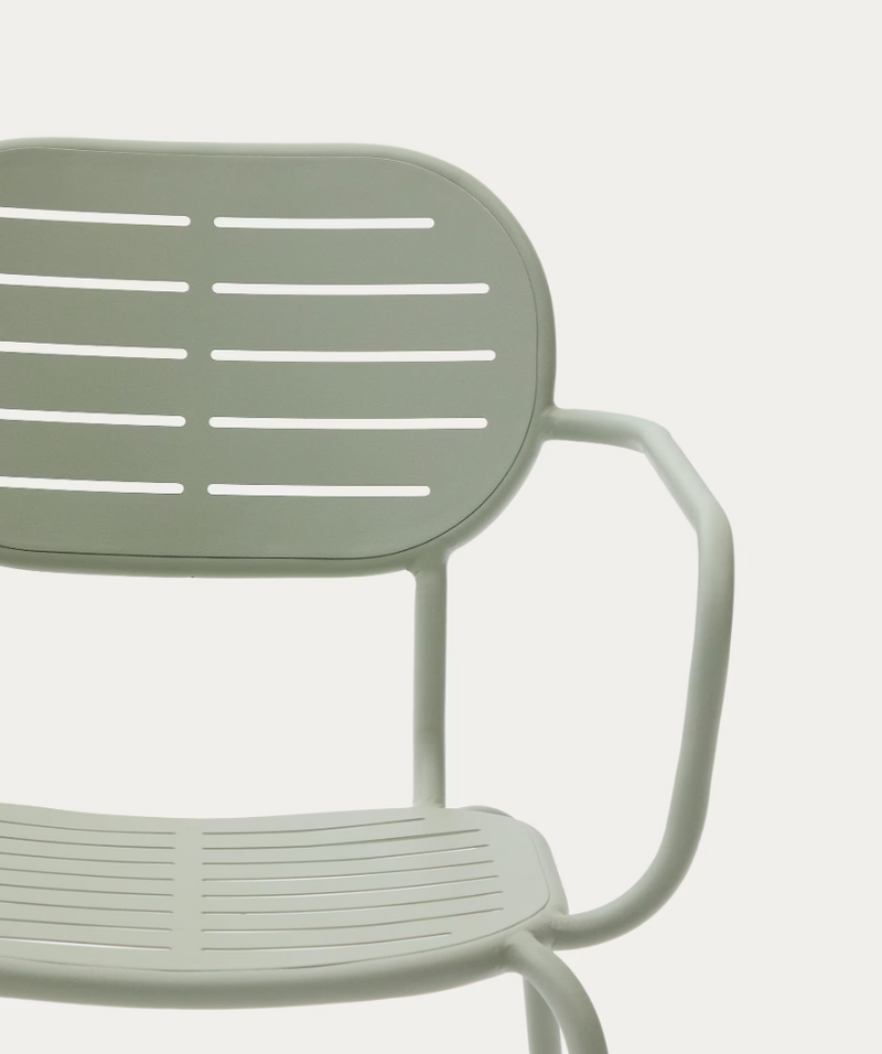 BRAI Vrtna stolica na slaganje s naslonima za ruke od tirkiznog pocinčanog čelika