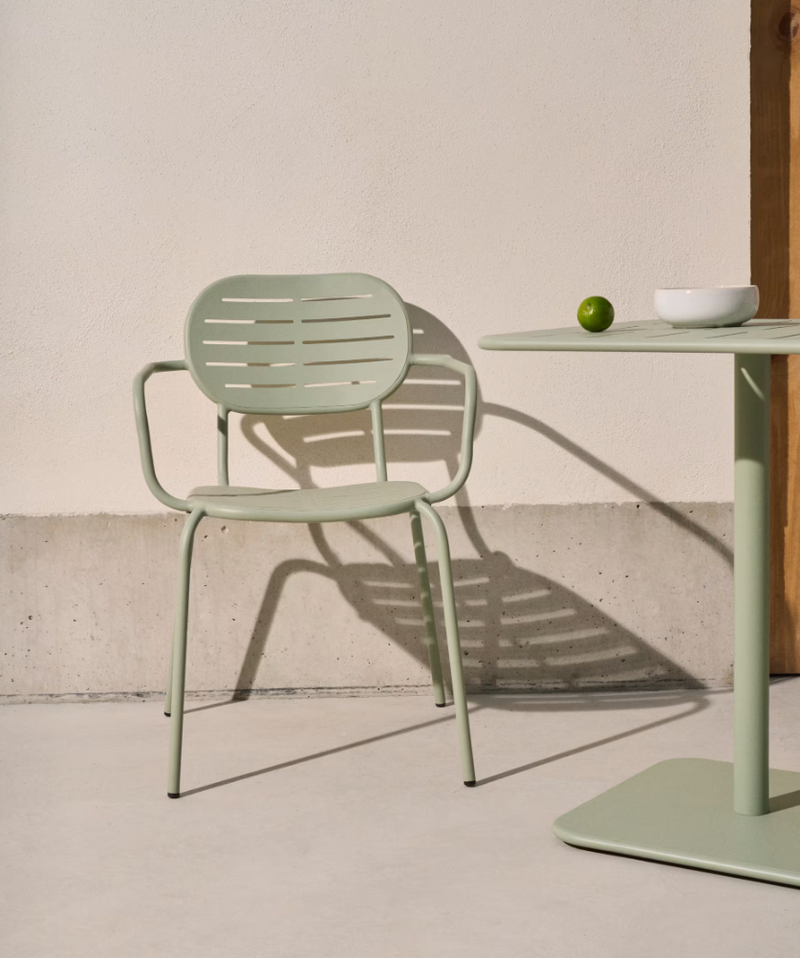 BRAI Vrtna stolica na slaganje s naslonima za ruke od tirkiznog pocinčanog čelika