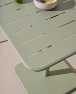 BRAI Outdoor table in turquoise galvanised steel 70 x 70cm