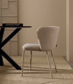 CISELIA Stolica u bež šenil boji i bež čeliku