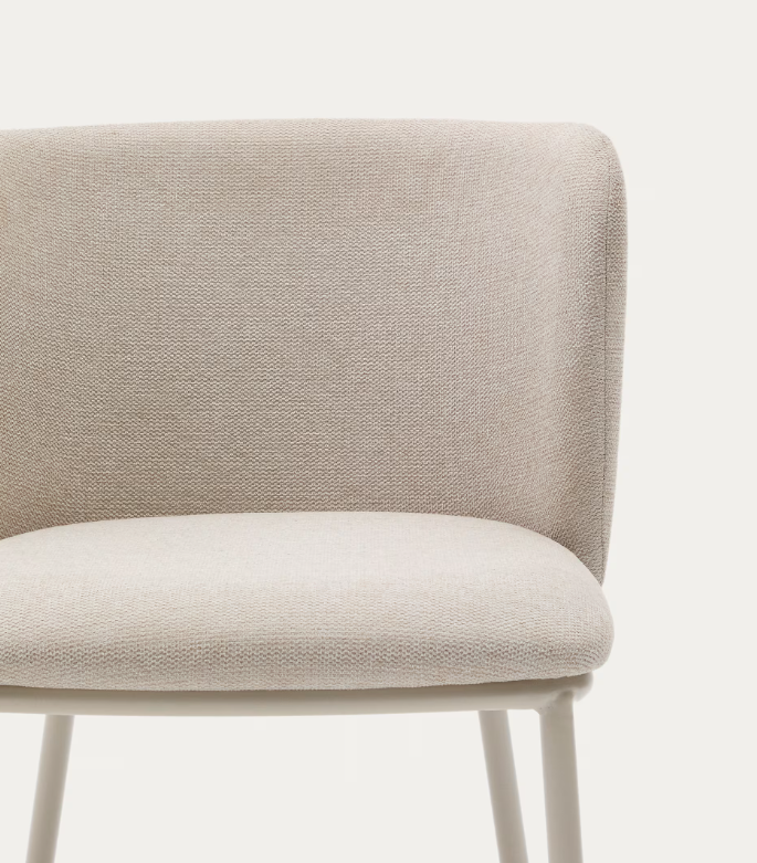 CISELIA Stolica u bež šenil boji i bež čeliku