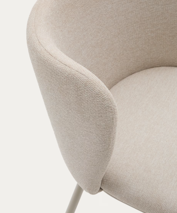 CISELIA Stolica u bež šenil boji i bež čeliku