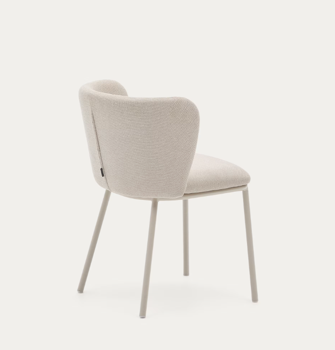 CISELIA Stolica u bež šenil boji i bež čeliku