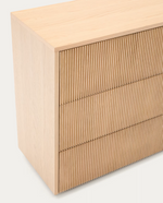 HELVINE Chest of 3 drawers in oak veneer 90 x 78 cm FSC 100%