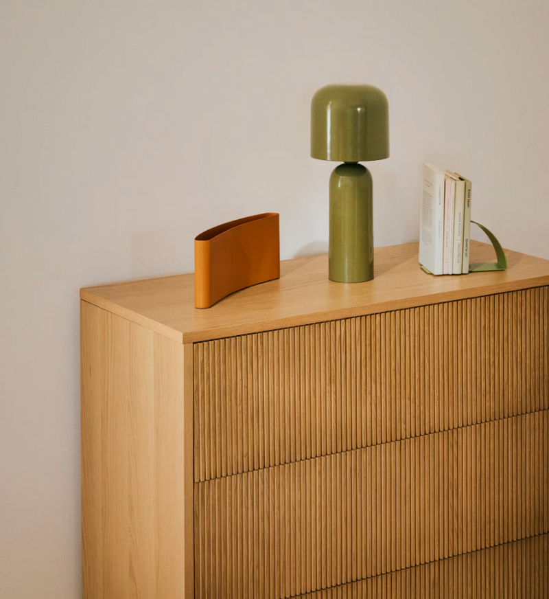 HELVINE Chest of 3 drawers in oak veneer 90 x 78 cm FSC 100%