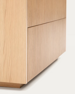 HELVINE Chest of 3 drawers in oak veneer 90 x 78 cm FSC 100%