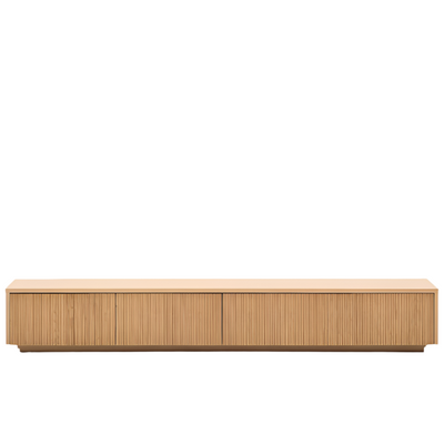 HELVINE TV stand with 4 drawers in oak veneer, 200 x 30 cm FSC 100%