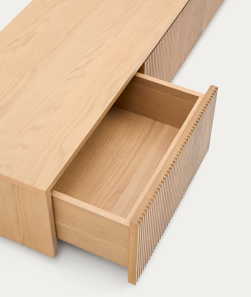 HELVINE TV komoda s 4 ladice od hrastovog furnira, 200 x 30 cm FSC 100%