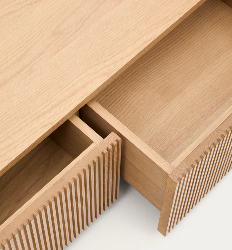 HELVINE TV komoda s 4 ladice od hrastovog furnira, 200 x 30 cm FSC 100%