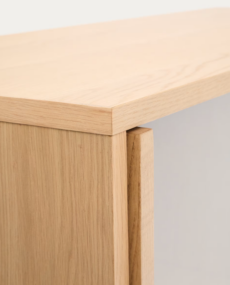 HELVINE Vitrina s 4 vrata, 2 ladice, hrastov furnir i kaljeno staklo, 100 x 174 cm, FSC 100%