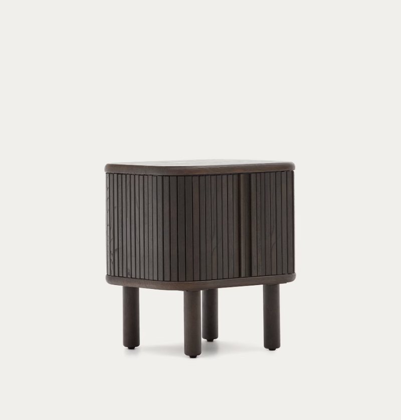 MAILEN Noćni ormarić od jasenovog furnira s tamnom završnom obradom 50 x 55 cm