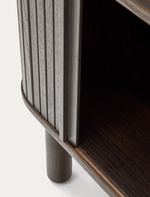 MAILEN Noćni ormarić od jasenovog furnira s tamnom završnom obradom 50 x 55 cm