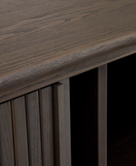 MAILEN TV komoda s 2 vrata, jasen furnir s tamnom završnom obradom, 200 x 50 cm