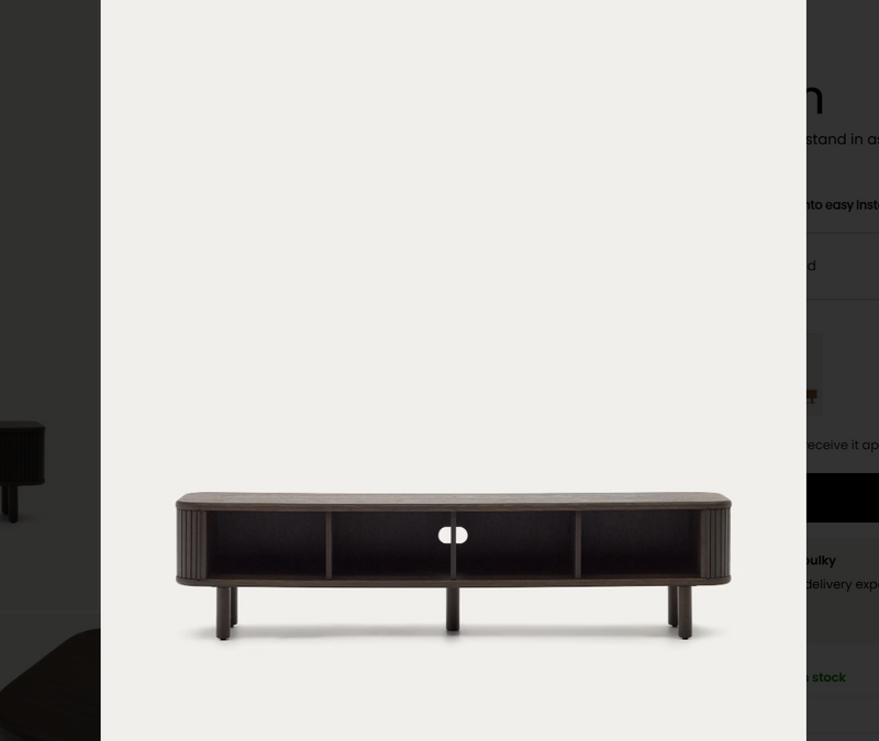 MAILEN TV komoda s 2 vrata, jasen furnir s tamnom završnom obradom, 200 x 50 cm